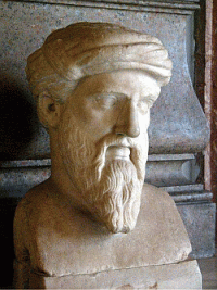Busto di Pitagora. Copia romana di originale greco. Musei Capitolini, Roma.
