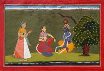 Jayadeva's Gita Govinda - painting scene (Basohli painting (circa 1730 AD) )
